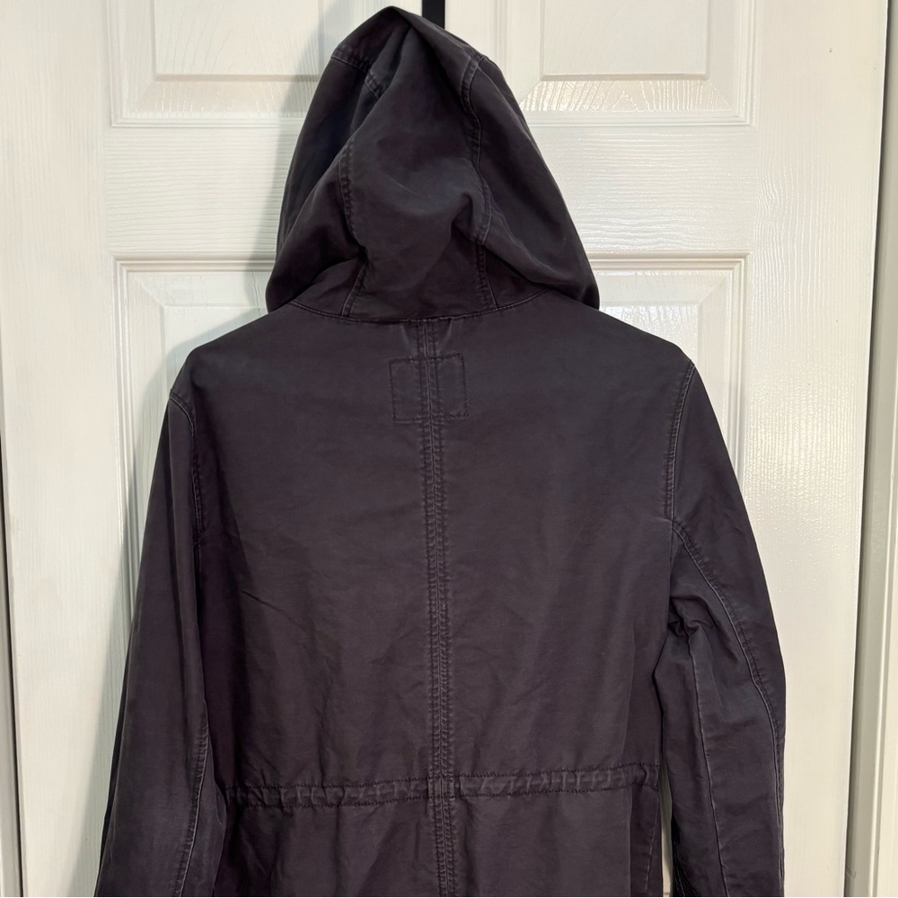 Abercrombie & Fitch Womens Utility Jacket Hooded, Sz XS, Charcoal Gray, Full Zip - Picture 4 of 16